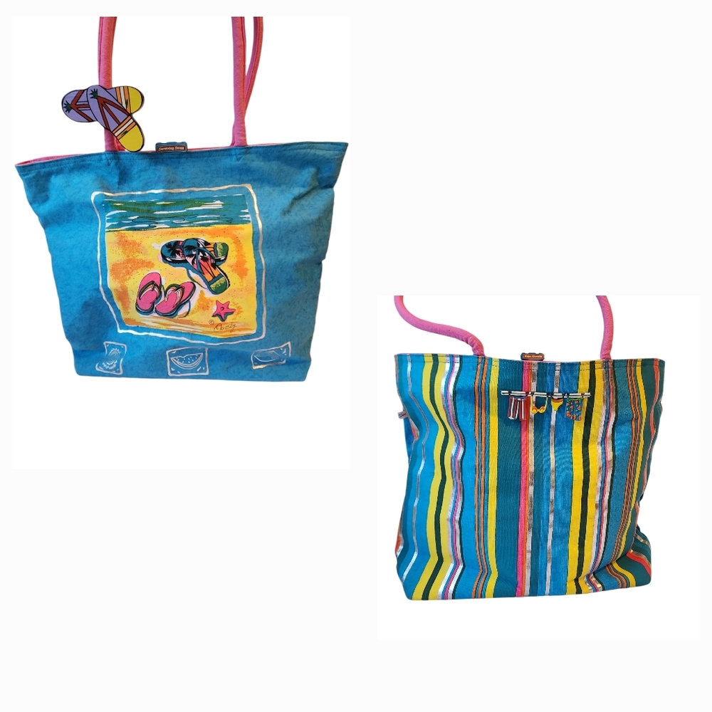 Anne Ormsby Tote Bag Sun N Sand Vacation Tropical Beach Sandals Purse